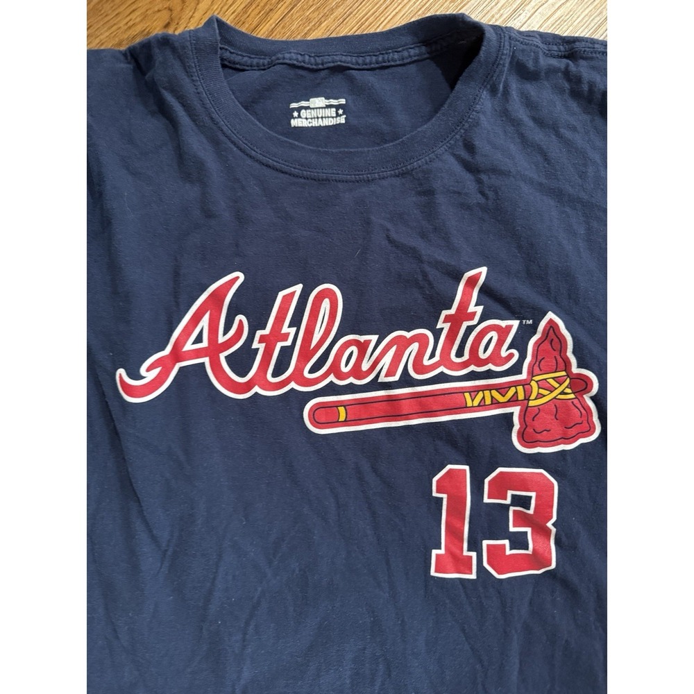 MLB Genuine Merchandise 2XL Blue Ronald Acuna Jr Atlanta Braves Tee Shirt - Picture 2 of 4